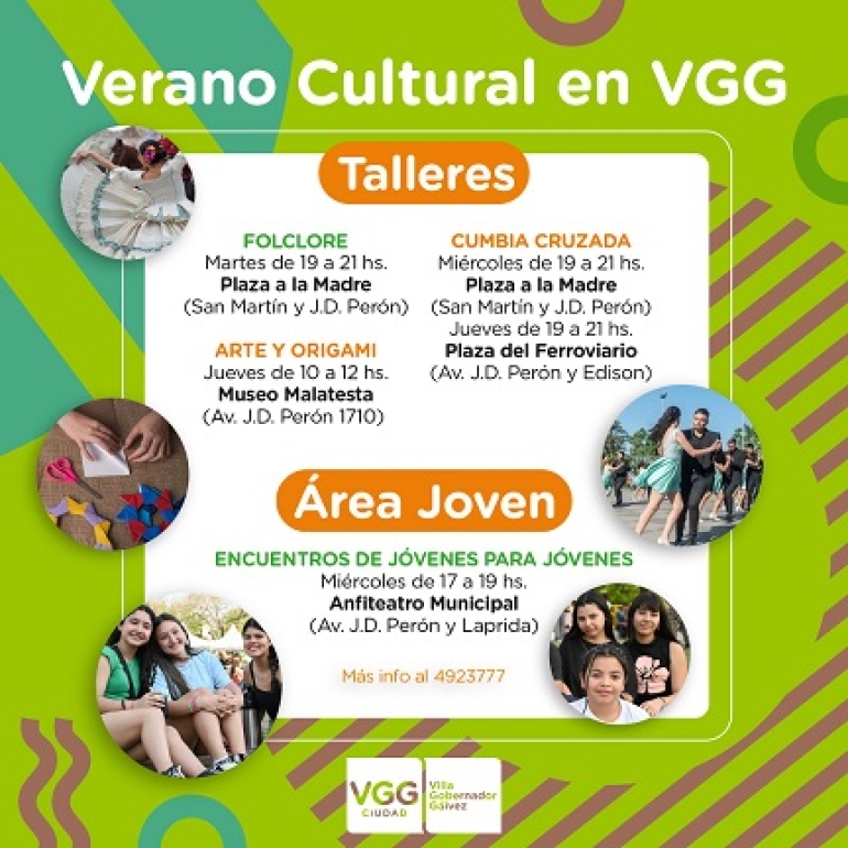 EL MUNICIPIO OFRECE TALLERES CULTURALES PARA REALIZAR DURANTE EL VERANO