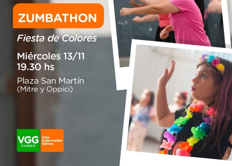 EL MIÉRCOLES 13 DE NOVIEMBRE SE REALIZARÁ UNA NUEVA ZUMBATHÓN EN LA PLAZA SAN MARTÍN
