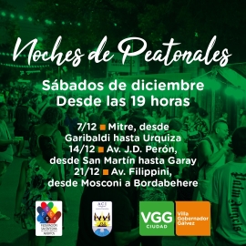ESTE SÁBADO 7 DE DICIEMBRE HABRÁ UNA NUEVA EDICIÓN DE “NOCHE DE PEATONAL” EN CALLE MITRE