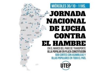 El paro de transporte arrancó con cortes y habrá ollas populares