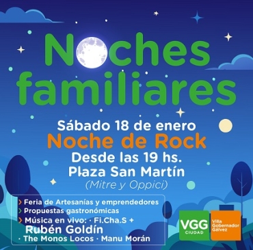 LAS “NOCHES FAMILIARES” TENDRÁN SU EVENTO DE ROCK CON LA PARTICIPACIÓN DE RUBÉN GOLDÍN