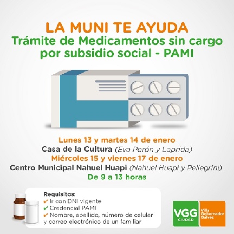 LA MUNICIPALIDAD LANZA UN DISPOSITIVO DE ASESORAMIENTO PARA EL ACCESO A LA COBERTURA EN MEDICAMENTOS DEL PAMI