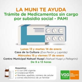 LA MUNICIPALIDAD LANZA UN DISPOSITIVO DE ASESORAMIENTO PARA EL ACCESO A LA COBERTURA EN MEDICAMENTOS DEL PAMI